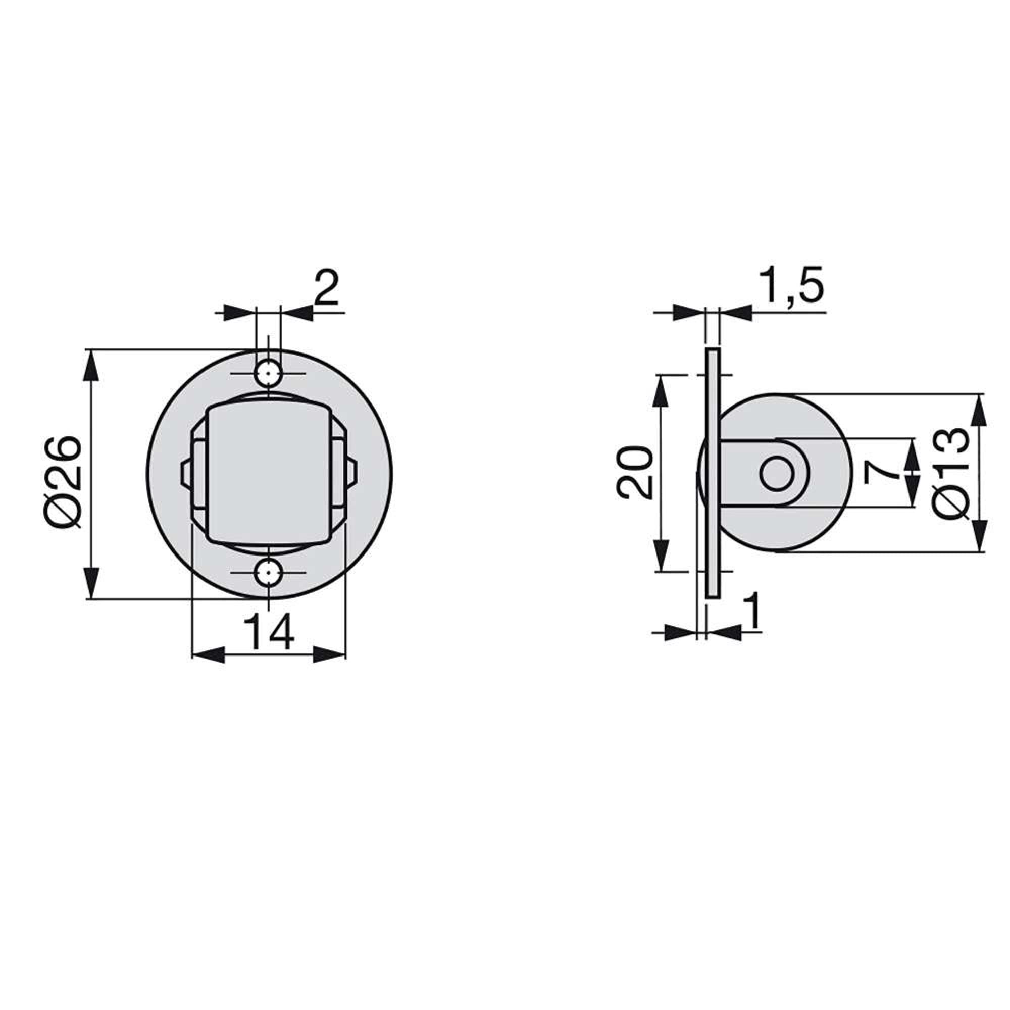 Emuca Rotelle per piano girevole, D. 13 mm, Acciaio e Plastica, 20 u.