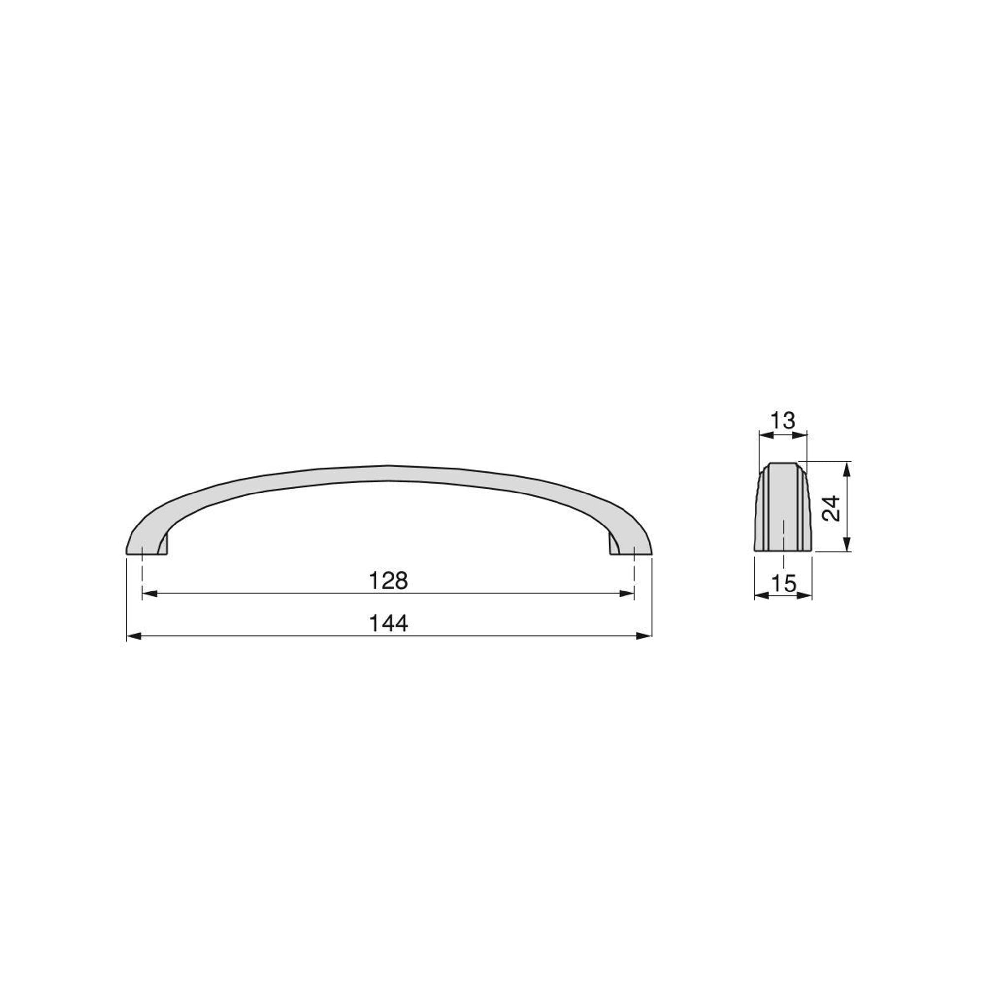 Emuca Maniglia per mobile Mombasa, L 144 mm, interasse 128 mm, Oro antico, Zama, 1 lotto di 25 unitÃ 