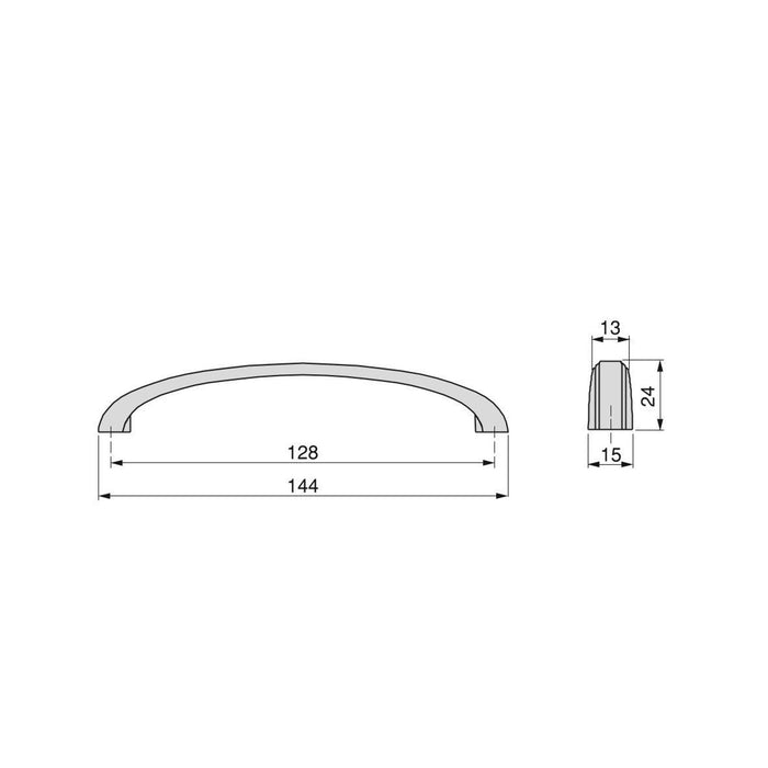 Emuca Maniglia per mobile Mombasa, L 144 mm, interasse 128 mm, Oro antico, Zama, 1 lotto di 25 unitÃ 