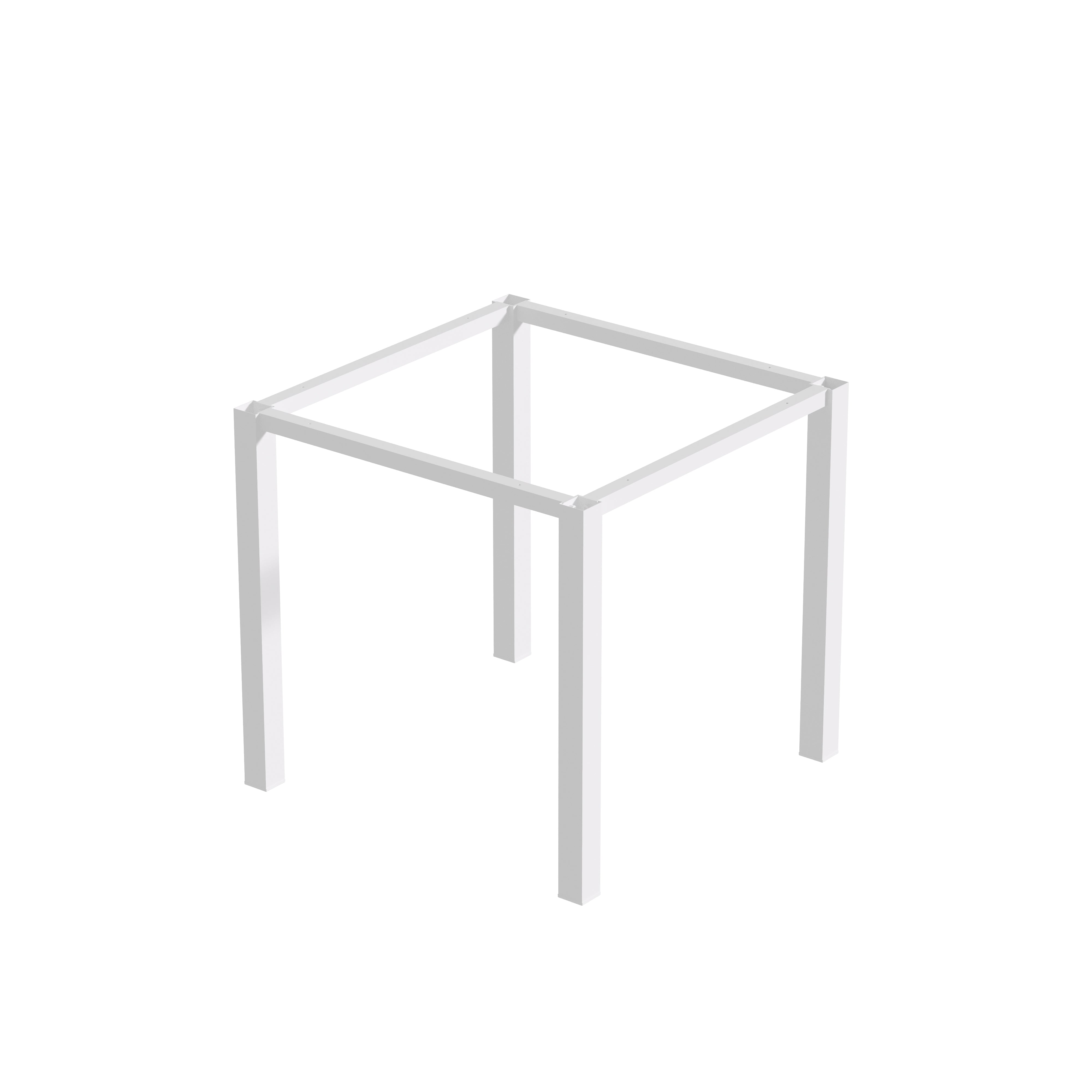 Emuca Gambe quadrate e struttura per tavolo, 50x50mm, 750x750, Verniciato bianco, Acciaio, 1 u.