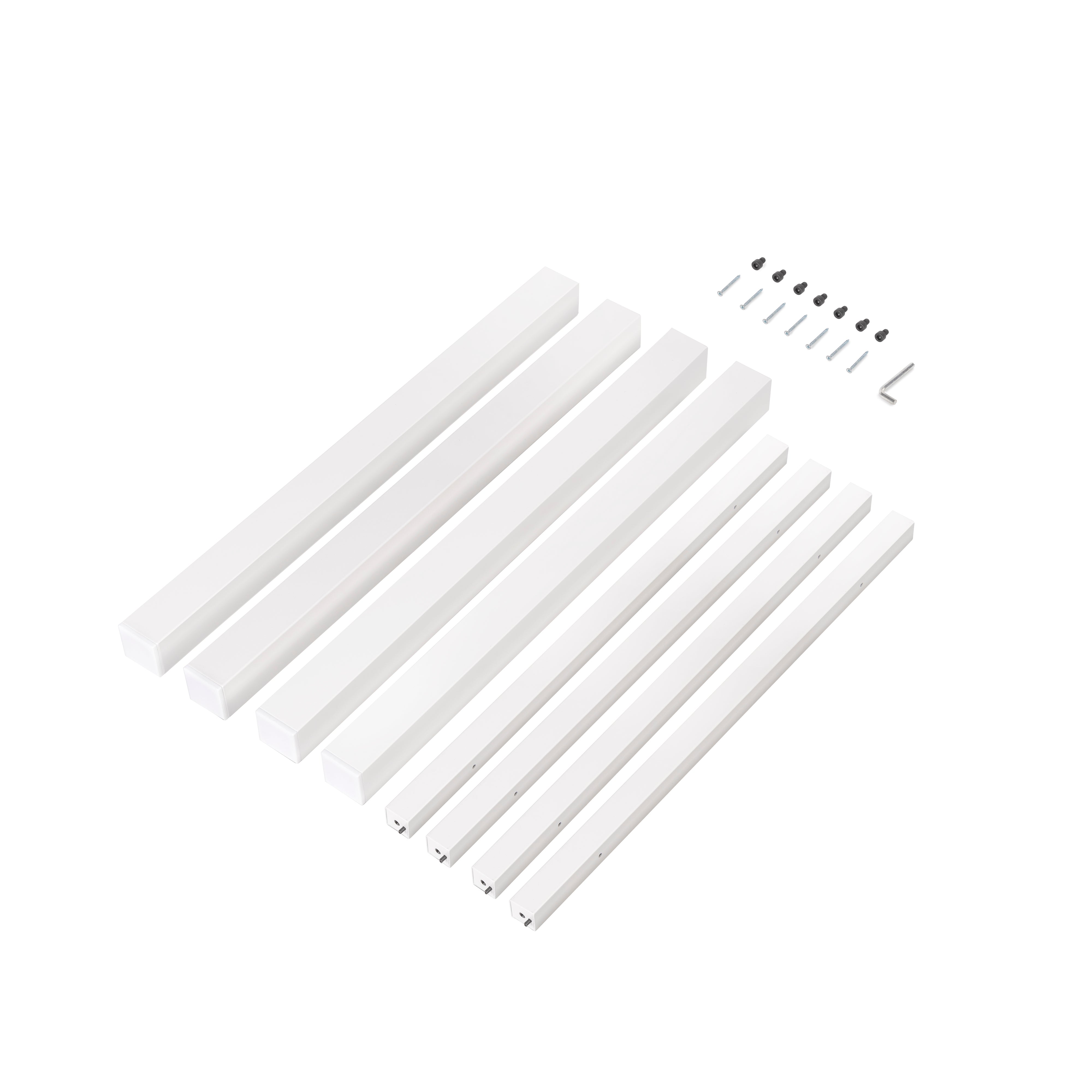 Emuca Gambe quadrate e struttura per tavolo, 50x50mm, 750x750, Verniciato bianco, Acciaio, 1 u.