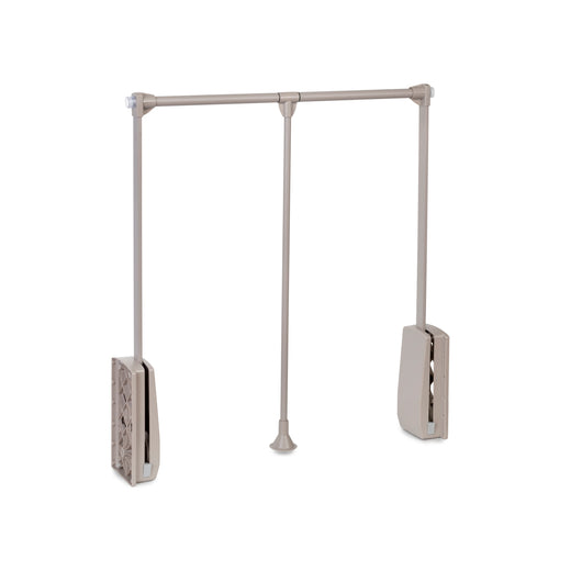 Emuca Appendiabiti per armadio Hang, 830 - 1150, Verniciato grigio pietra, Acciaio e Tecnoplastica, 1 u.