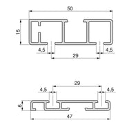 Emuca Sistema Flow da superficie in kit per un armadio con 2 ante scorrevoli in legno supportate da chiusura ammortizzat, 1 un