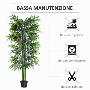 EasyComfort Pianta di Bambù Artificiale in Vaso da 180cm per Interni ed Esterni