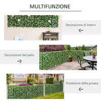 EasyComfort Rotolo di Siepe Artificiale per Balcone e Giardino in PE Anti-UV, Siepe Finta con Foglie Verde Scuro 240x100cm