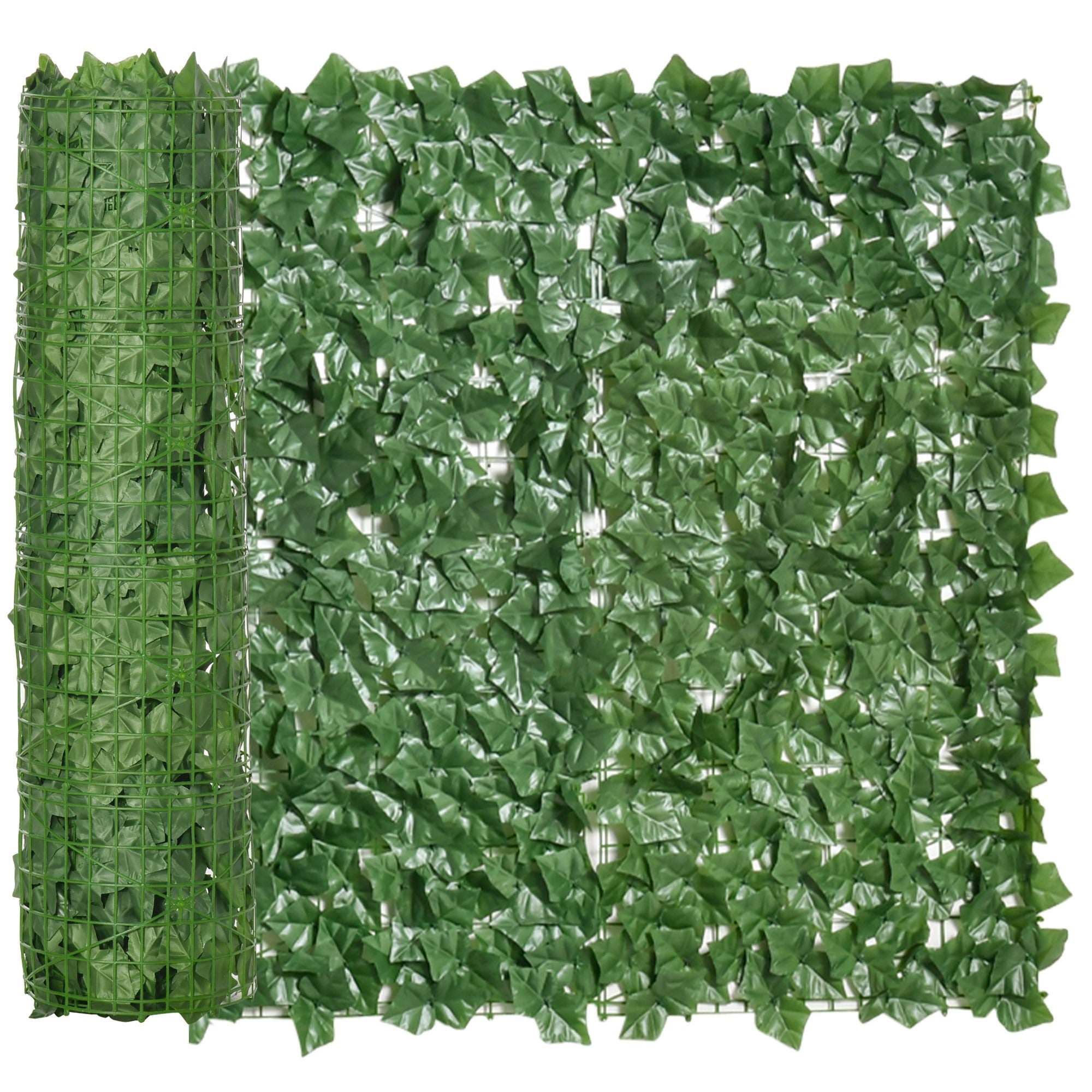 EasyComfort Rotolo di Siepe Artificiale per Balcone e Giardino in PE Anti-UV, Siepe Finta con Foglie Verde Scuro 300x100cm