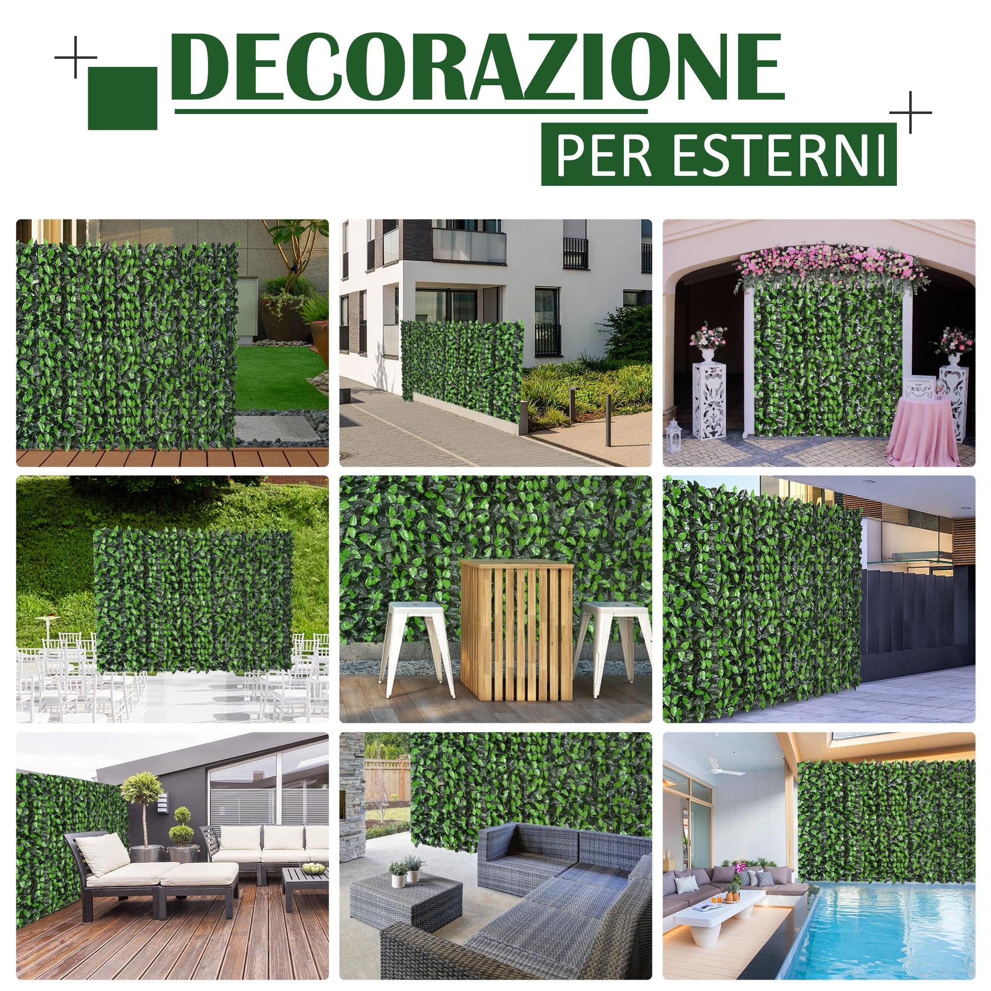 EasyComfort Rotolo Siepe Sempreverde Artificiale Sintetica Finta 1×3m Balcone Recinzione Giardino