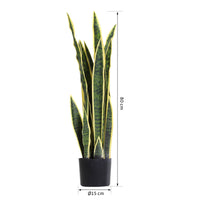 Pianta Artificiale Sanseveria Ø15x80 cm con Vaso  Verde