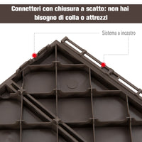 Set 9 Mattonelle a Incasto Effetto Legno 30x30x2 cm  Deck Marrone