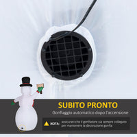 Pupazzo di Neve Gonfiabile H242 cm con Luci a LED