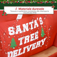 Babbo Natale con Camion e Albero Gonfiabile 215x102x180 cm con Luci a LED