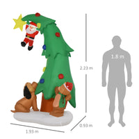 EasyComfort Albero di Natale Gonfiabile luci a LED babbo natale cagnolino pupazzo d'orso