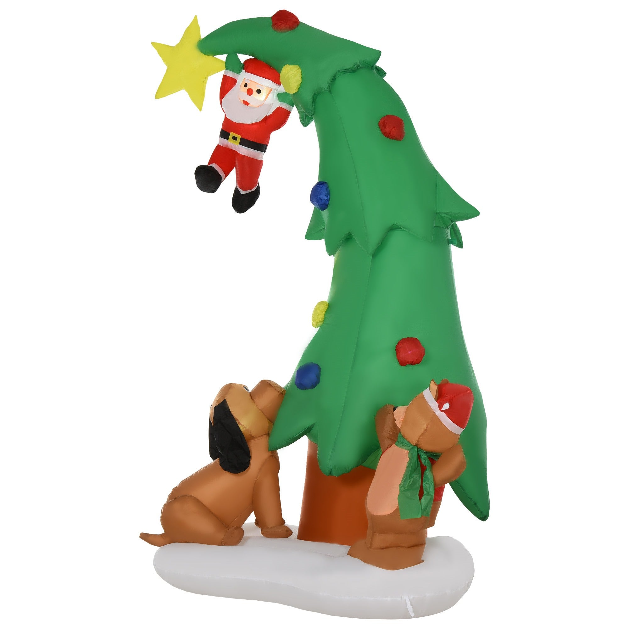 EasyComfort Albero di Natale Gonfiabile luci a LED babbo natale cagnolino pupazzo d'orso