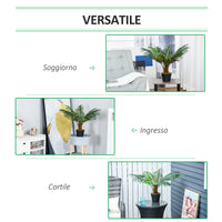 Easycomfort Palma in Plastica Decorativa, Pianta Tropicale Finta con Vaso per Interno ed Esterno, ?16 x 60cm