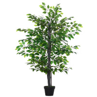 Easycomfort Albero Baniano Artificiale, Pianta Finta Decorativa Interno ed Esterno Alta 145cm, Verde