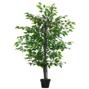 Easycomfort Albero Baniano Artificiale, Pianta Finta Decorativa Interno ed Esterno Alta 145cm, Verde