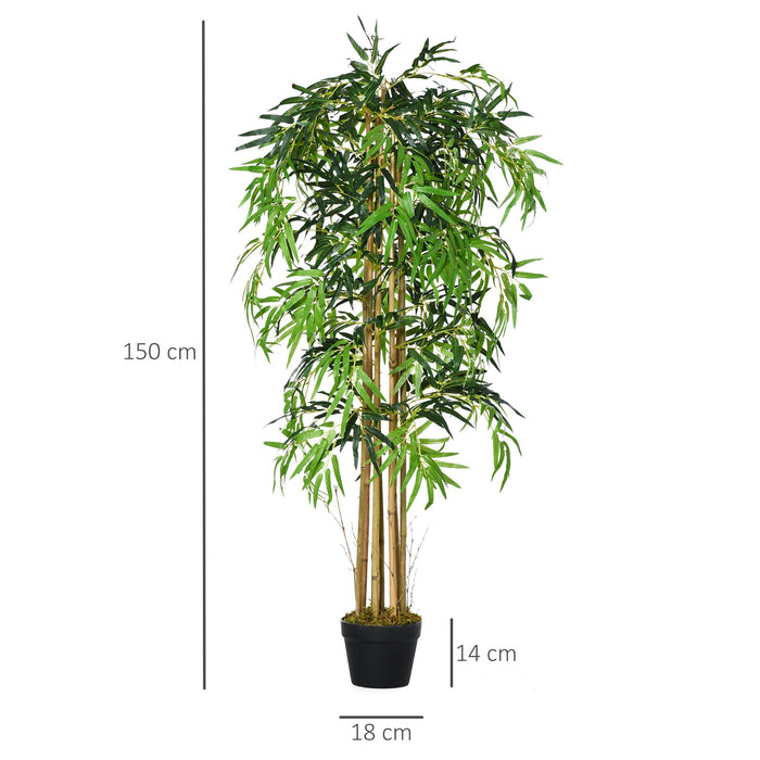 Pianta Artificiale di Bambà¹ H150 cm con Vaso Verde