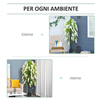 EasyComfort Pianta Artificiale Glicine Bianco Finto 165cm per Interni ed Esterni