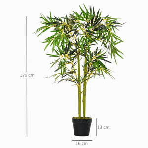 Pianta Artificiale Bambà¹ H120 cm con Vaso Verde