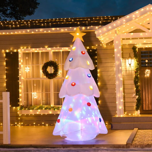 Albero di Natale Gonfiabile H245 cm con Luci LED Bianco