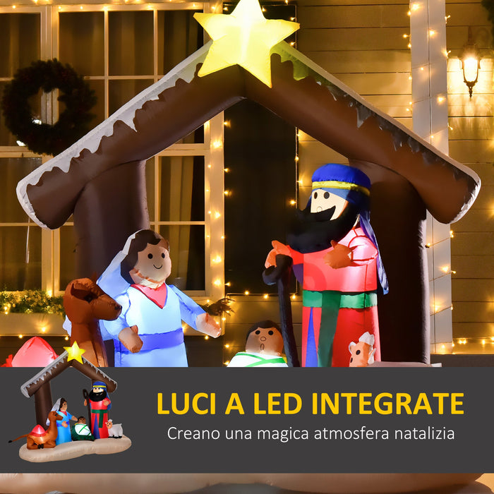 Presepe Gonfiabile 201x100x183 cm con Luci LED Multicolore