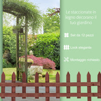 EasyComfort Staccionata in Legno di Pino da 12 Pezzi per Aiuole, Giardino e Orto, Altezza 34cm