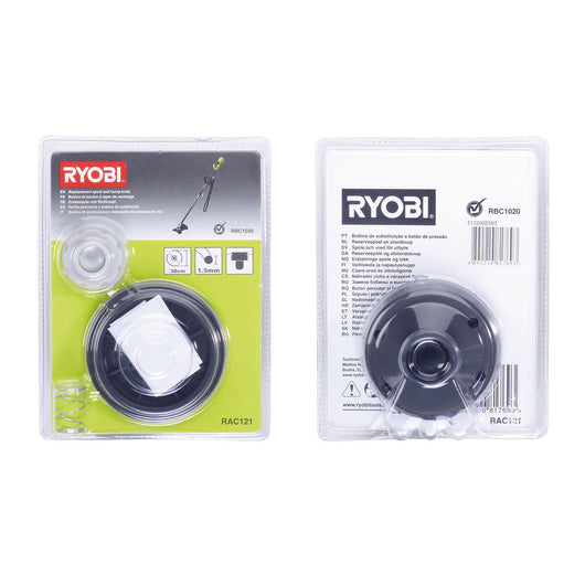 Rac121-Testa A Filo 1,5Mm Bobina Di Ricambio E Pomello Antiurto-Ryobi