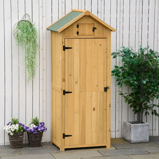 Casetta Box da Giardino Porta Utensili 77x54,2x179 cm in Legno Impermeabile Giallo