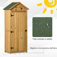 EasyComfort Capanno da Giardino Porta Attrezzi in Legno Impermeabile, 77x54.2x179cm - Giallo