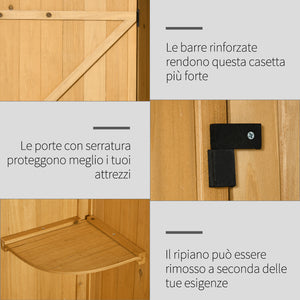 EasyComfort Capanno da Giardino Porta Attrezzi in Legno Impermeabile, 77x54.2x179cm - Giallo