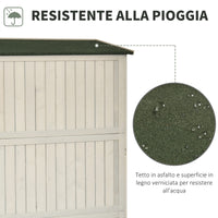 EasyComfort Casetta da Giardino Legno con Porta Doppia, Mensole e Finestre, 127.5x50x164cm