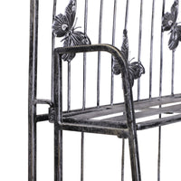 Easycomfort Scaffale Fioriera 3 Ripiani Pieghevole da Giardino Balcone, Metallo, Argento, 44x25x96 cm