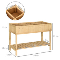 Easycomfort Letto per Orto Rialzato in Legno Orto Pensile Urbano con 8 Griglie e Ripiano Inferiore per Piante da Giardino 120x60x81cm