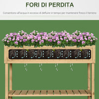 Easycomfort Letto per Orto Rialzato in Legno Orto Pensile Urbano con 8 Griglie e Ripiano Inferiore per Piante da Giardino 120x60x81cm