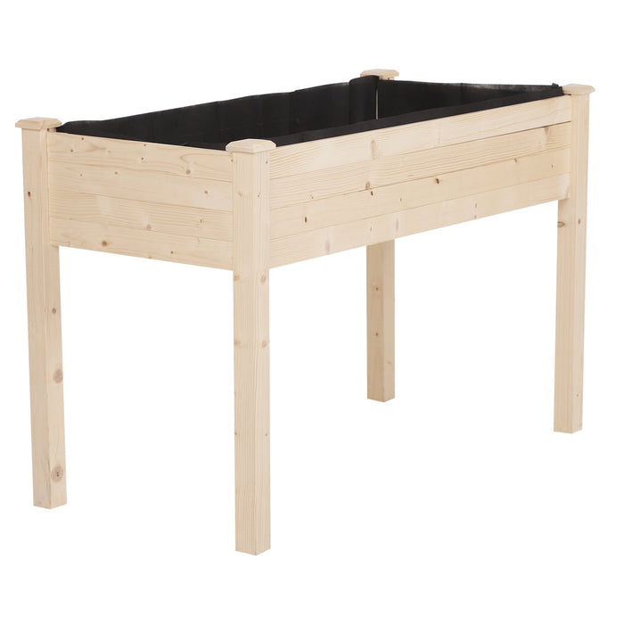 Easycomfort Orto Urbano Pensile Tavolo Porta Piante con Fodera in Tessuto per Giardino 122.5x56.5x76cm legno