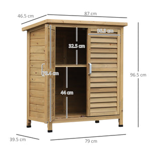 Armadio Porta Attrezzi da Giardino 87x46,5x96,5 cm in Legno di Abete