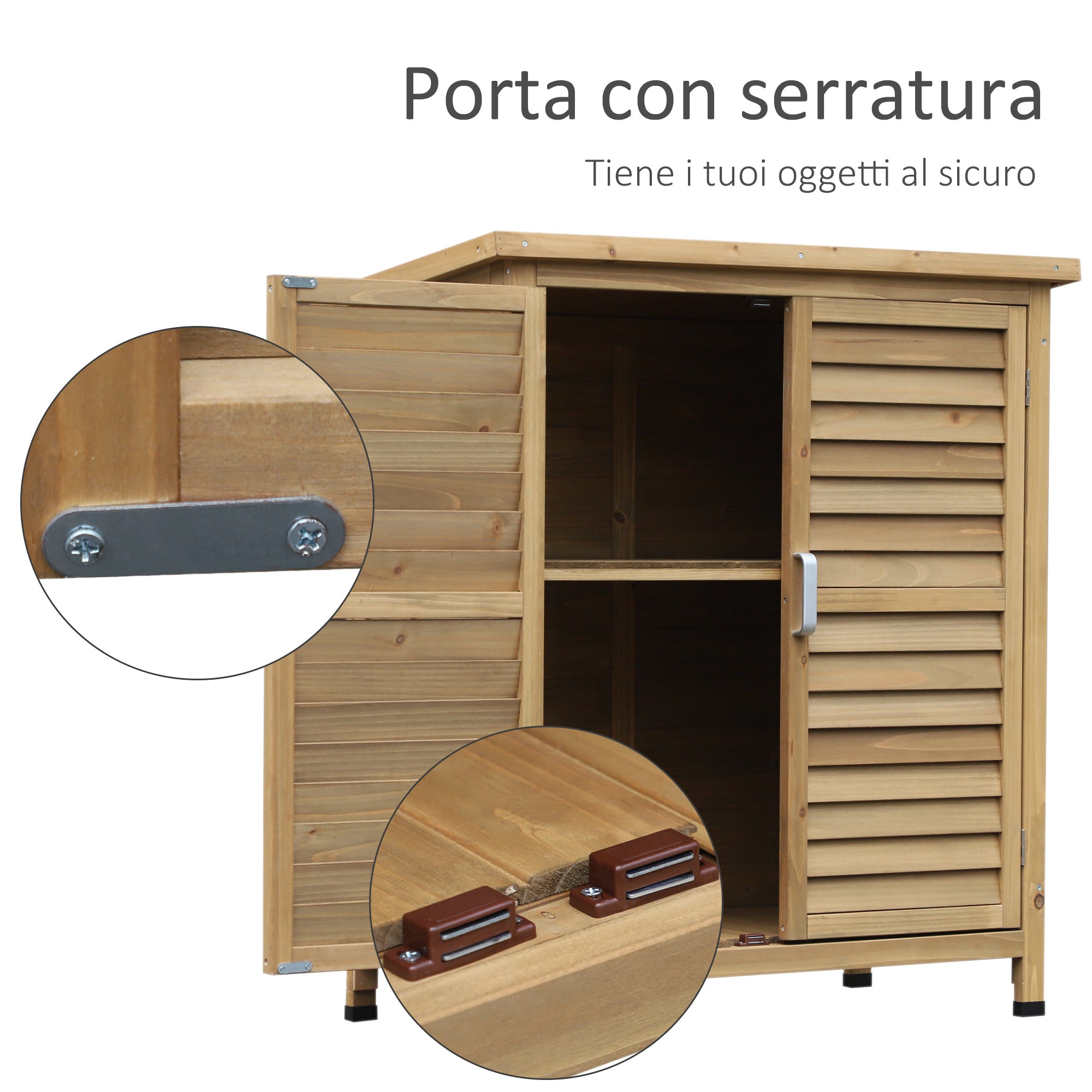 Easycomfort Casetta da Giardino in Legno di Abete con Tetto in Bitume Impermeabile, 87x46.5x96.5cm