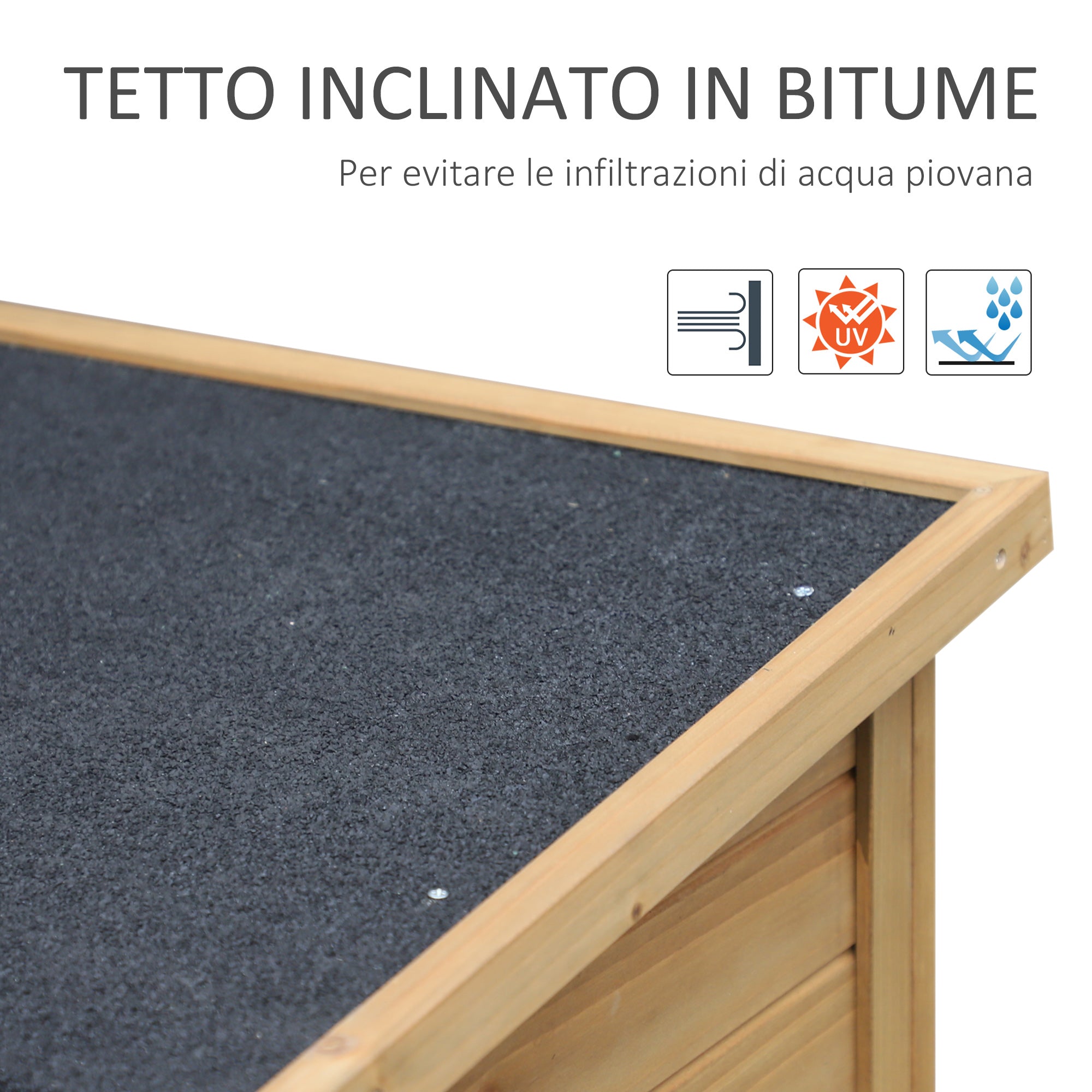 Easycomfort Casetta da Giardino in Legno di Abete con Tetto in Bitume Impermeabile, 87x46.5x96.5cm