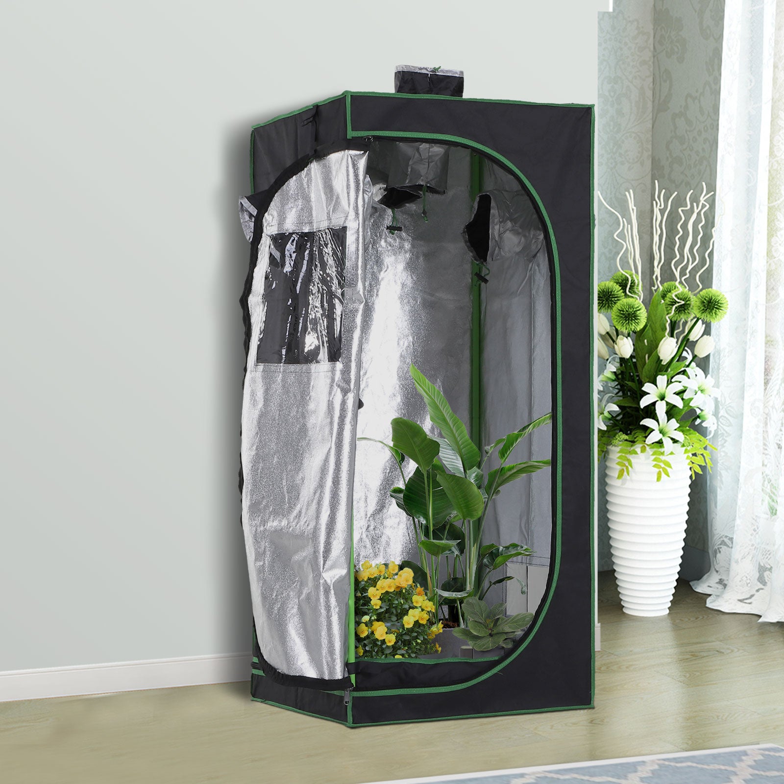 EasyComfort Tenda da Coltivazione Idroponica in Mylar e Oxford 600D per Riflettere la Luce grow box grow tenda 60x60x140 cm