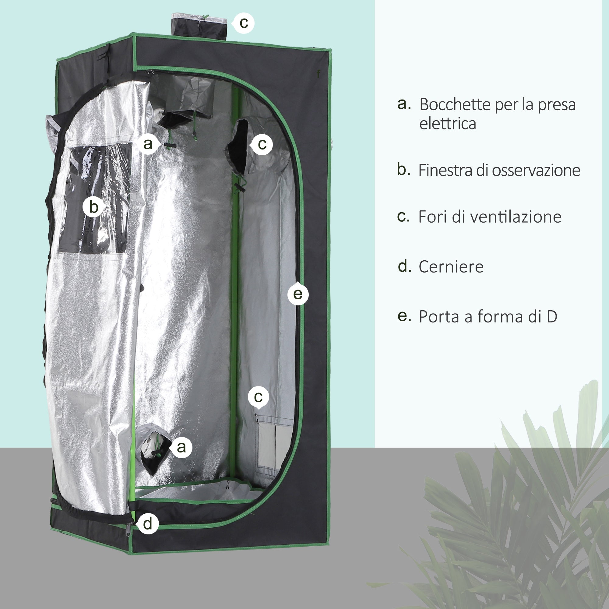 EasyComfort Tenda da Coltivazione Idroponica in Mylar e Oxford 600D per Riflettere la Luce grow box grow tenda 60x60x140 cm