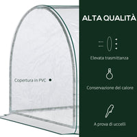 Easycomfort Oustunny Serra da Giardino con Porte Anteriori a Cerniera, in Acciaio e PVC, 250x100x80 cm