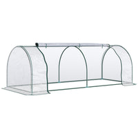 Easycomfort Oustunny Serra da Giardino con Porte Anteriori a Cerniera, in Acciaio e PVC, 250x100x80 cm