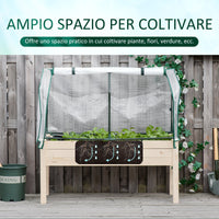 Easycomfort Letto per Orto in Cassetta con Serra da Giardino, Portapiante da Esterno in Legno e PE per Fiori e Verdure, 121x55x117cm