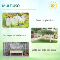 Easycomfort Letto per Orto in Cassetta con Serra da Giardino, Portapiante da Esterno in Legno e PE per Fiori e Verdure, 121x55x117cm