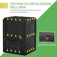 EasyComfort bidone per compostaggio 300L - Nero