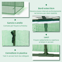 EasyComfort Serra Piccola per Giardino e Balcone con Finestre e Copertura in PE, 180x90x70cm, Verde