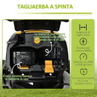 EasyComfort Tagliaerba a Batteria 40V, Motore 800W, Lama da 42cm con 6 Altezze di Taglio 25-75mm e Sacco di Raccolta 45L