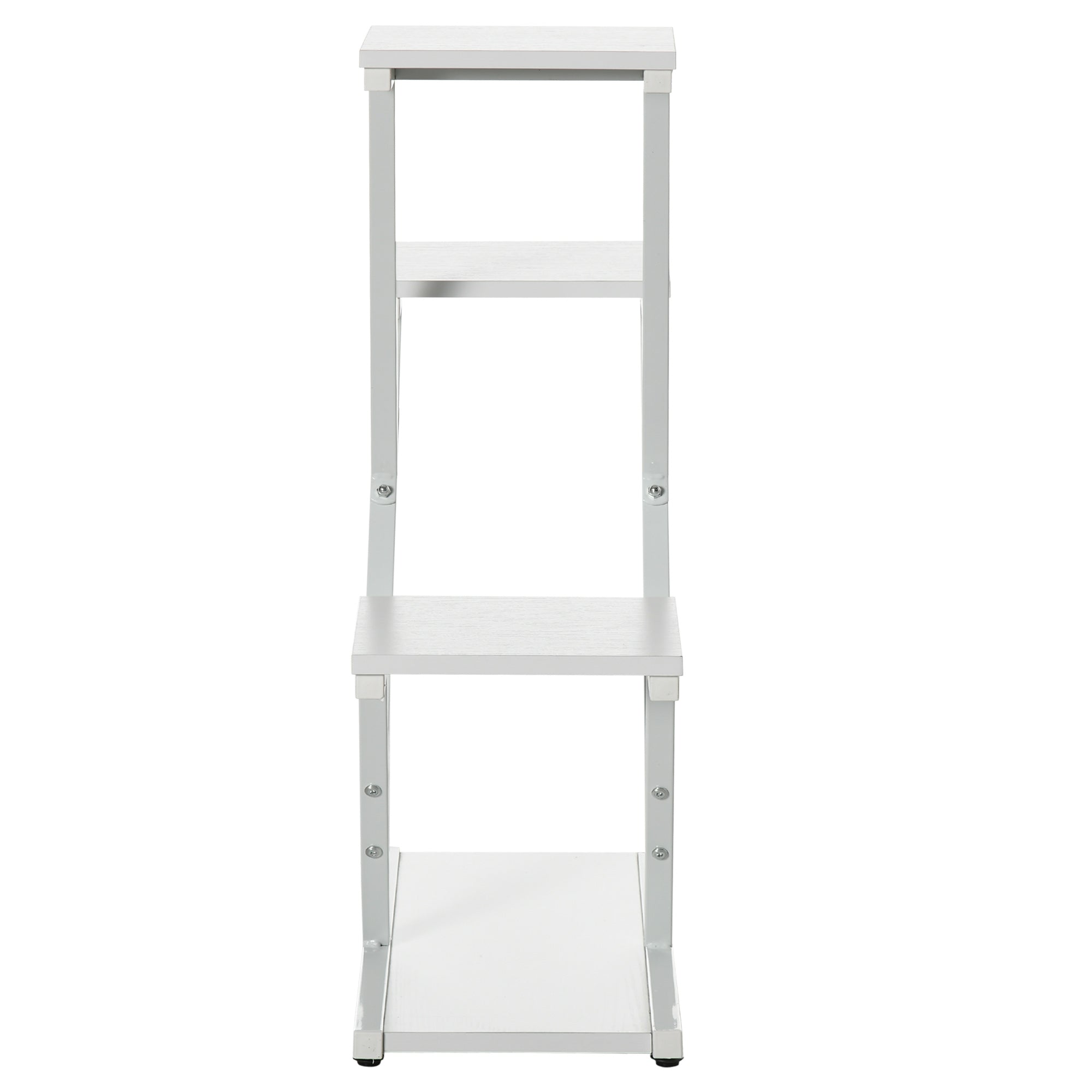 EasyComfort Scaletta Portavasi a 4 Livelli per Interni ed Esterni in MDF e Acciaio, 50.5x24x81 cm, Bianco