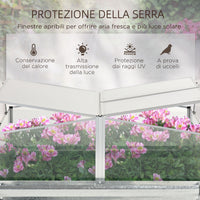 EasyComfort Fioriera in Metallo Rialzata con Copertura in PC per Uso Esterno in Giardino e Balcone, 126x107x57.5/67.5 cm