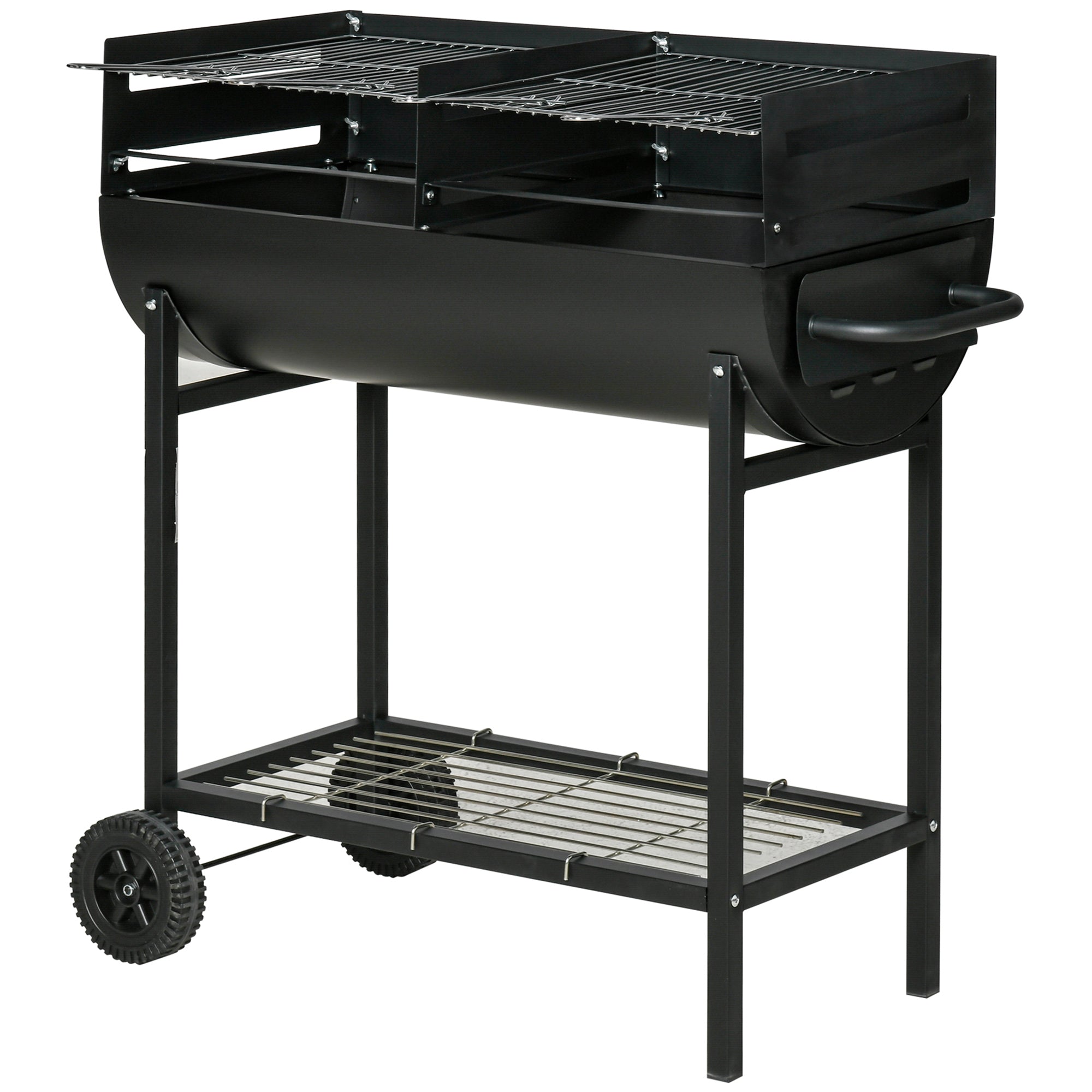 Barbecue a Carbone Carbonella in Acciaio 90x45x96 cm  Rush Nero